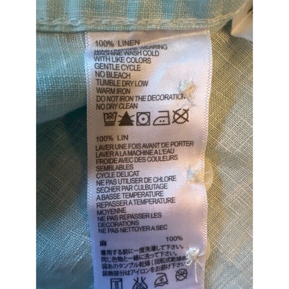 Tommy Bahama Relax Light Aqua Long-Sleeve Linen Button-Up Shirt L Coastal Beach - Picture 5 of 6